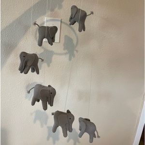 Restoration Hardware wool elephant baby mobile